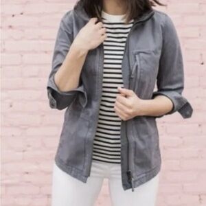 MADEWELL Sz Small Charcoal Dark Gray Fleet Jacket Military Utility Full Zip Coat